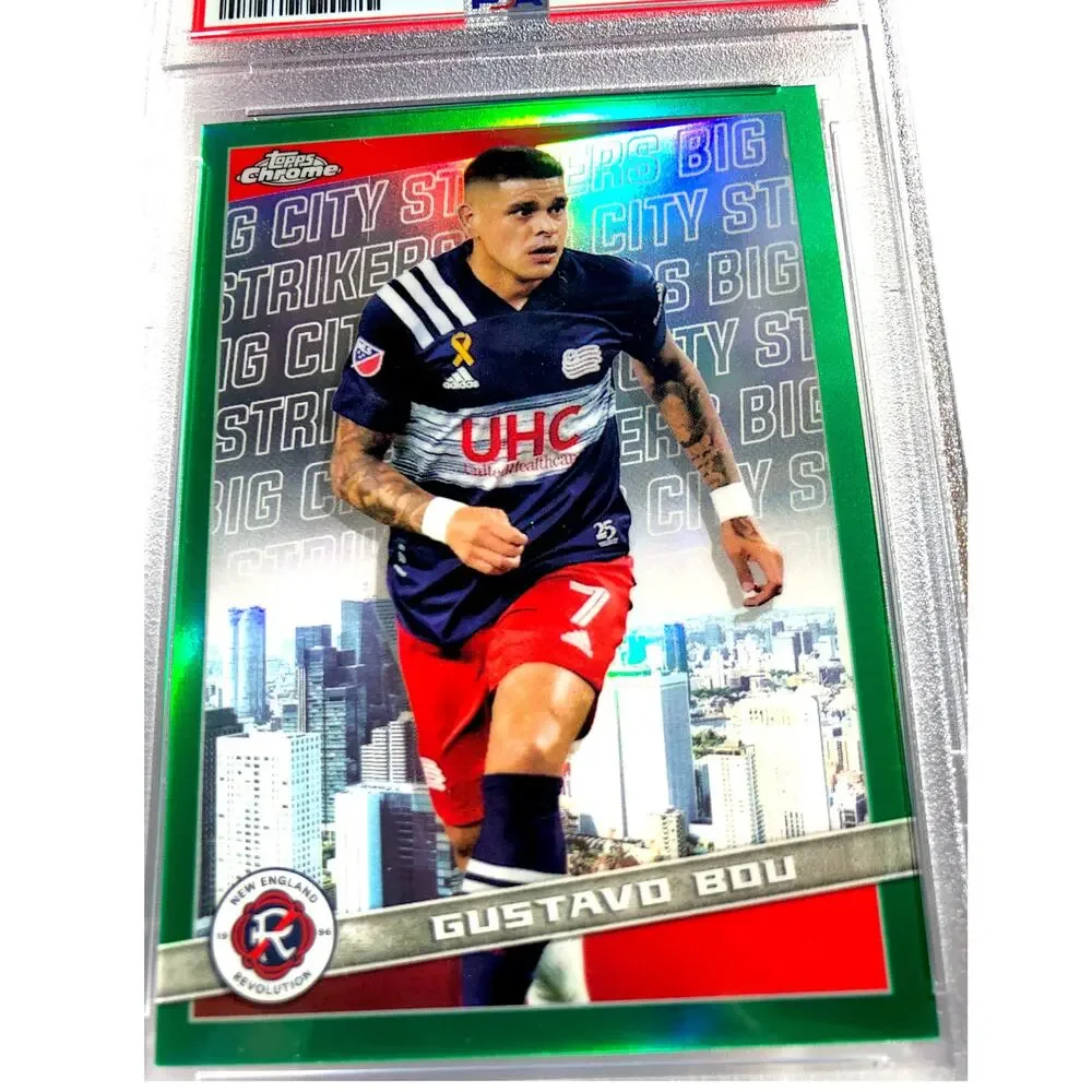 2022 Topps Chrome MLS Big City Strikers Green #BCS-11 Gustavo Bou /75 PSA 9